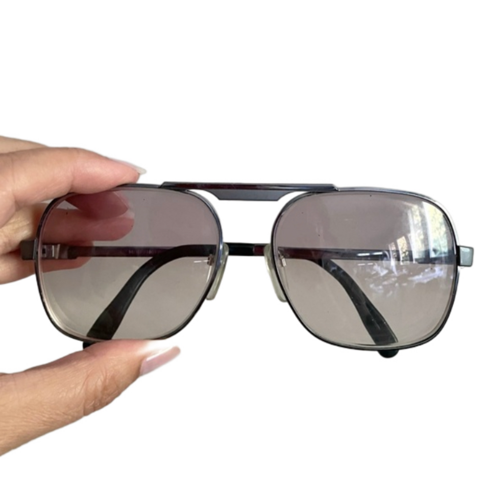 Vintage Silhouette Rectangular Aviator Glasses Frames - 56mm, Unisex